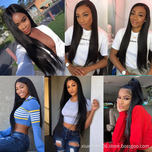 Transparent Lace Wig 16 30 Inch Indian Virgin Human Hair Wigs,Brazilian Straight 13X4 Lace frontal Wig For Black Women